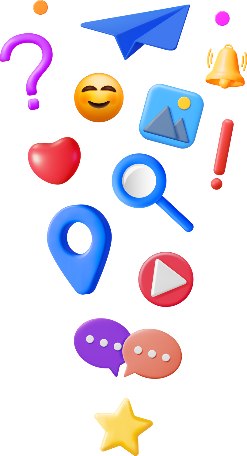 3D Social Media Concept